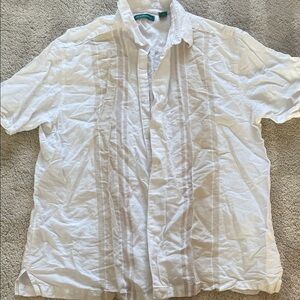 Cubavera White Casual Button Down Shirt
